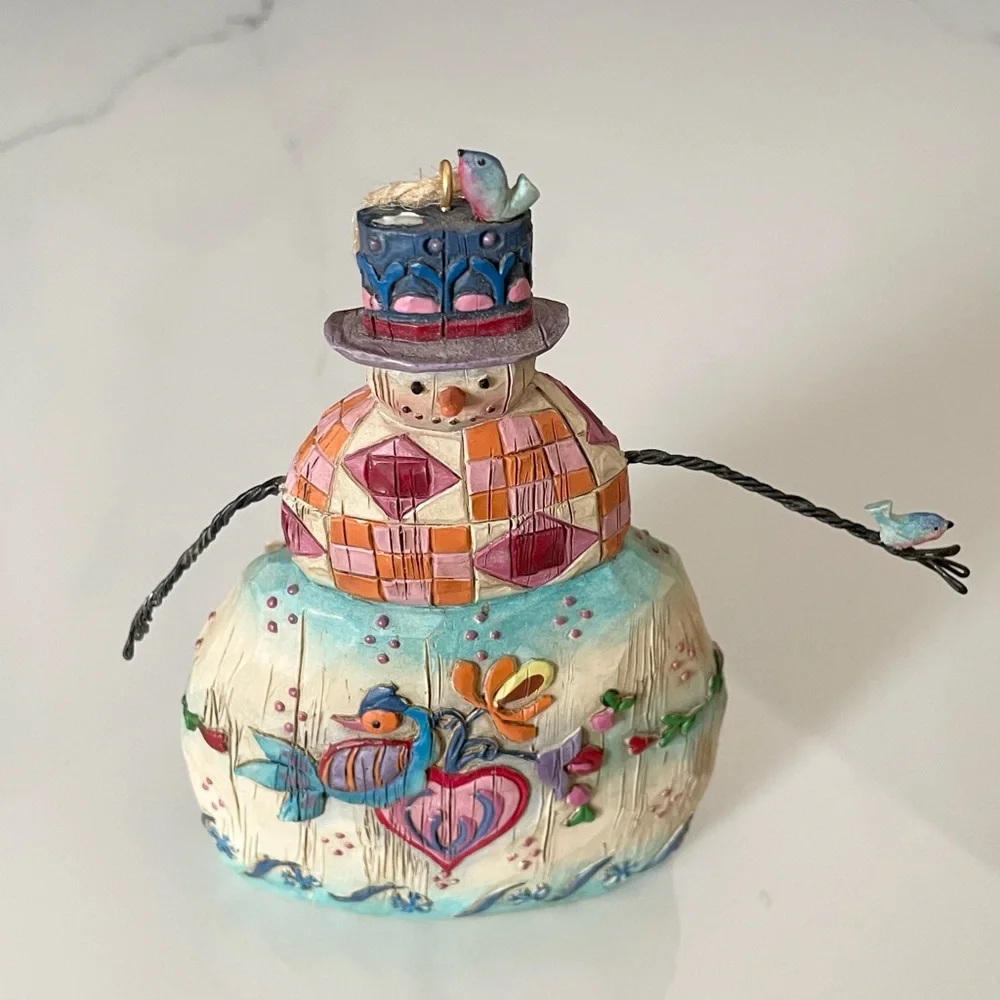Snowman with Birds Ornament by Jim Shore